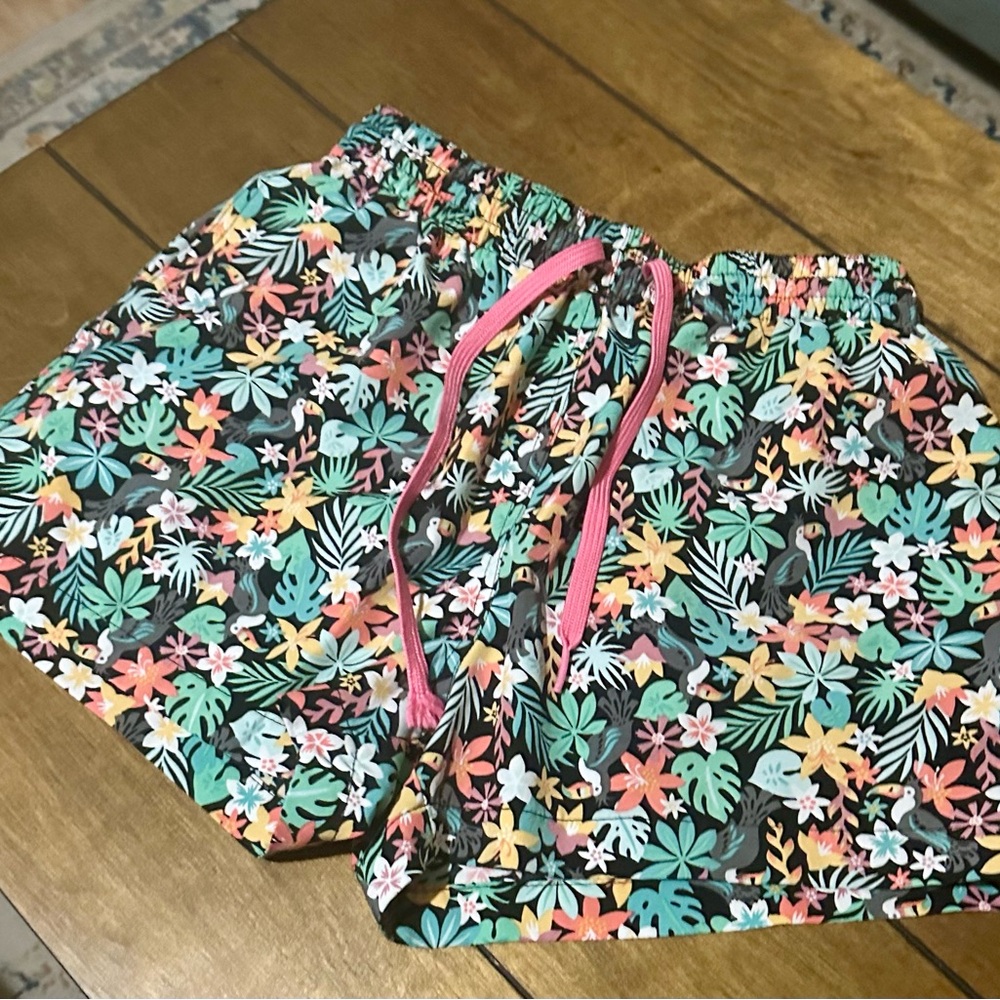 Chubbies Tropical Floral Swim Shorts with Pink Accent